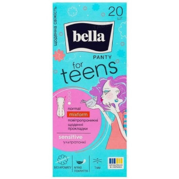 Прокладки @ щоденні Bella Panty for Teens Sensitive normal mixform (20шт/уп) 24уп/ящ. 1582 Прокладки @ щоденні Bella Panty for Teens Sensitive normal mixform (20шт/уп) 24уп/ящ. 1582