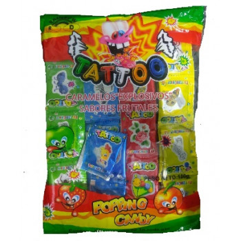 Стріляючий цукор POPPING CANDY+тату 40/100*1гр ціна за уп. 0843 Стріляючий цукор POPPING CANDY+тату 40/100*1гр ціна за уп. 0843