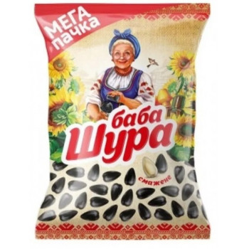 Насіння @ соняшника смажене 215гр Мега Баба Шура пачка (20уп) 4820186410693 Насіння @ соняшника смажене 215гр Мега Баба Шура пачка (20уп) 4820186410693