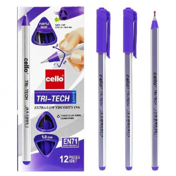 Ручка маслянаTRI-TECH Cello CL1003-12 фіолетова (12 шт/уп) ціна за шт. Ручка маслянаTRI-TECH Cello CL1003-12 фіолетова (12 шт/уп) ціна за шт.