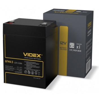 Акумулятор @ VIDEX свинцево-кислотний 6FM4.5 12V/4.5Ah color box 1 298016 Акумулятор @ VIDEX свинцево-кислотний 6FM4.5 12V/4.5Ah color box 1 298016