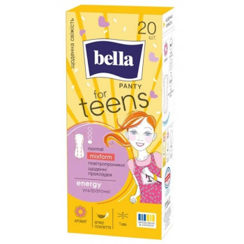 Прокладки @ щоденні Bella Panty for Teens Energy normal mixform (20шт/уп) 1643 Прокладки @ щоденні Bella Panty for Teens Energy normal mixform (20шт/уп) 1643