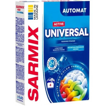 Пральний @ порошок SARMIX Universal для всіх типів прання 300гр (22шт) 4090 Пральний @ порошок SARMIX Universal для всіх типів прання 300гр (22шт) 4090