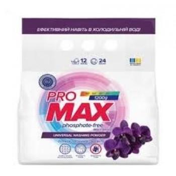Пральний @ порошок ProMax безсульфат, ручне та автомат. прання 1,2 кг Universal Black Orchidea 2534 Пральний @ порошок ProMax безсульфат, ручне та автомат. прання 1,2 кг Universal Black Orchidea 2534