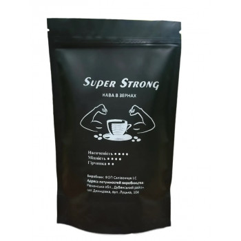 Кава @ в зернах 500 гр обсмажена Super Strong Кава @ в зернах 500 гр обсмажена Super Strong