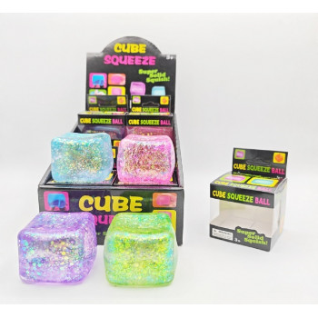 Антистрес сквіш ZB-2178 Куб NeeDoh Cube Squeez Ball з блискітками Антистрес сквіш ZB-2178 Куб NeeDoh Cube Squeez Ball з блискітками