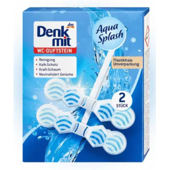 Підвісний @ освіжувач для унітазів DenkMit Aqua Splash 2шт/уп. (9уп/ящ) ціна за 2шт. 9275/1419 Підвісний @ освіжувач для унітазів DenkMit Aqua Splash 2шт/уп. (9уп/ящ) ціна за 2шт. 9275/1419