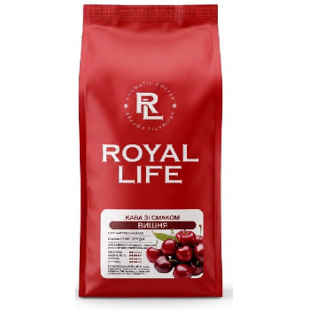 Кава @ в зернах 1кг Royal Life зі смаком Вишня Кава @ в зернах 1кг Royal Life зі смаком Вишня