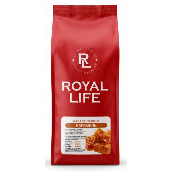 Кава @ в зернах 1кг Royal Life зі смаком Карамель Кава @ в зернах 1кг Royal Life зі смаком Карамель