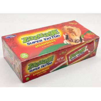Жувальна цукерка+тату ZaZuage Полуниця 12/50*10гр ціна за уп. 7290 Жувальна цукерка+тату ZaZuage Полуниця 12/50*10гр ціна за уп. 7290