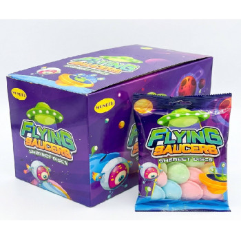 Цукерка кукурудзяна Flying Saucers в кор. 6/12*30гр ціна за уп. 7471 Цукерка кукурудзяна Flying Saucers в кор. 6/12*30гр ціна за уп. 7471